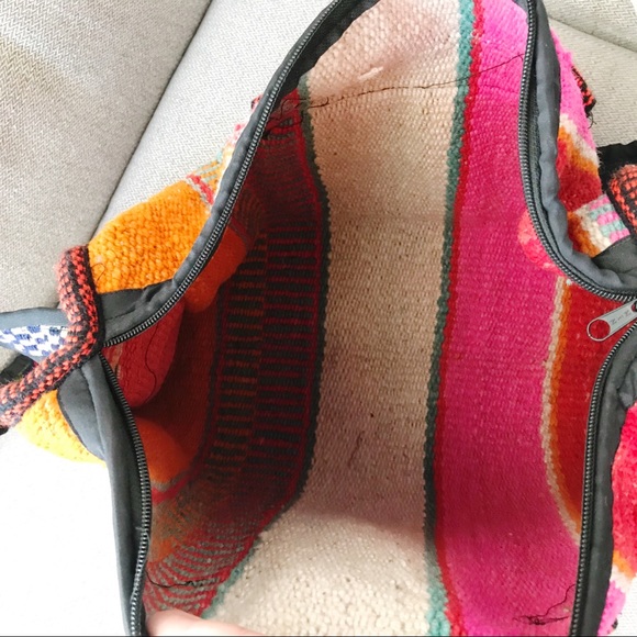 Travel Weekender Medium Woven Boho Shoulder Bag - Picture 8 of 8